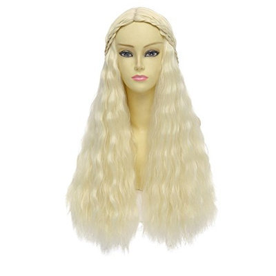 Blonde wig. Cosplay wig. Platinum blonde long wavy hair wig. Cosplay wig. Custom wig.