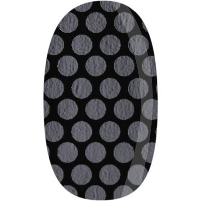 Skinz Nail Decals 24 Count Black with Silver Polkadots