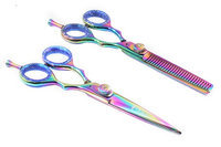 Suvorna Professional Barber Razor Edge Titanium Coated Hair Cutting and Texturizing Scissors Set Razpro P50