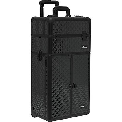 Sunrise 2 in 1 Pro Rolling Cosmetic Makeup Artist Case 2 Sliding Trays 2 Drawer