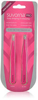 Suvorna Pointed and Straight Tip Tweezers Set Pink Color (2 for 1)