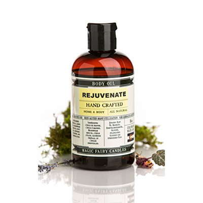 Magic Fairy Candles Rejuvenate Grapefruit Lemongrass Tangerine Bergamot all Natural Hand Crafted Body Oil 8oz