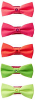 Curls & Pearls Kid's Neon Bow Clip with Crystal-Set of 5