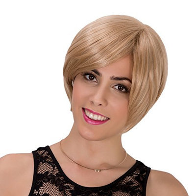 Probeauty Light Blonde Ultimost Bob Straight Synthetic Wig for Women Great Gatsby Wig