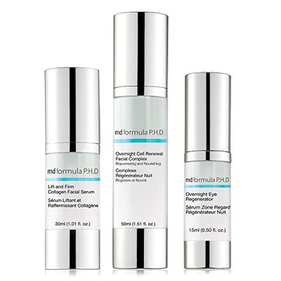 MD Formula P.H.D Lift and Firm Collagen Facial Serum and overnight Eye Regenerator