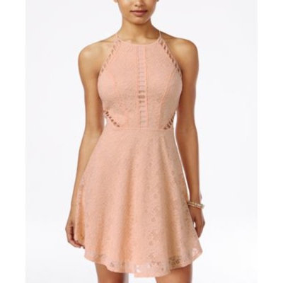 Material Girl Juniors' Cutout Lace Fit & Flare Dress, Only at Macy's