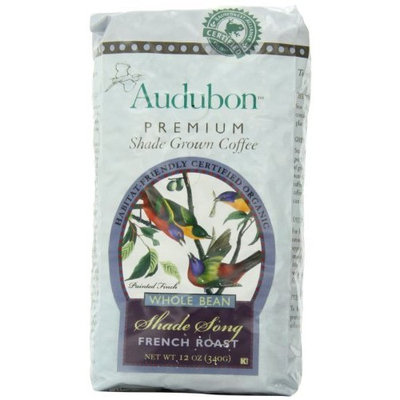 Audubon Premium Shade Grown Coffee Audubon Whole Bean Coffee, Shade Song French Roast, 12 Ounce (Pack of 3)