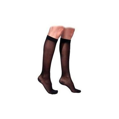 Sigvaris 770 Truly Transparent 20-30 mmHg Women's Closed Toe Knee High Sock - Size: M4, Color: Navy 08