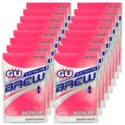 G.U. GU Brew Electrolyte Energy Drink Mix, Raspberry, 16-Count