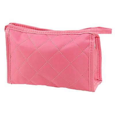 Rosallini Woman Pink Zipper Closure Small Pouch Cosmetic Case Bag