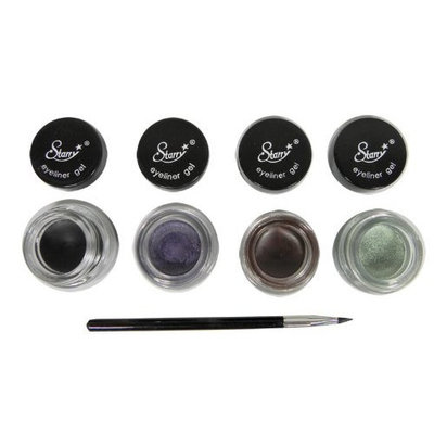 Sparkling Beauty 4 Starry Long Lasting Waterproof Eyeliner Gel Black Asphalt, Brown, Violet and Iguana Green