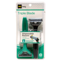 DG Body Triple-Blade Disposable Razors - 4 ct