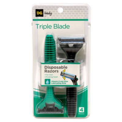 DG Body Triple-Blade Disposable Razors - 4 ct