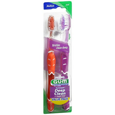 G-U-M Technique Deep Clean Toothbrush with Quad-Grip, 2 ea