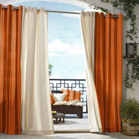Outdoor Decor Gazebo Stripe Indoor/Outdoor Grommet Top Window Panel -