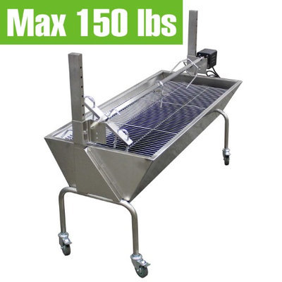 Commercial Bargains Inc BBQ Pig Lamb Chicken Rotisserie Roaster Skewer 150 LB Roast Grill Motor Souvla