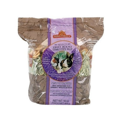 Sunaturals Sun Seed Company SSS88060 Sunnatural Select Fruit Boost Small Animal Timothy Hay, 16-Ounce