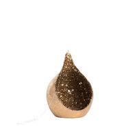 Saro Seed Bead Votive, Gold, 6 H x 4.25 W x 4.25 D