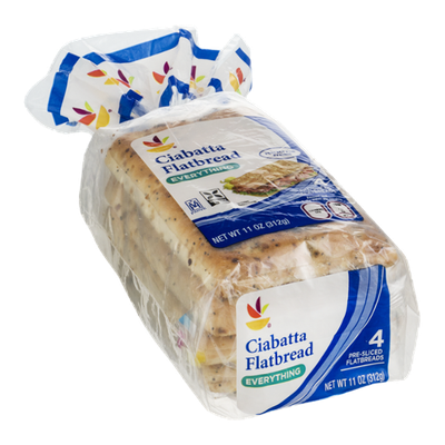 Ahold Ciabatta Flatbread Everything - 4 CT