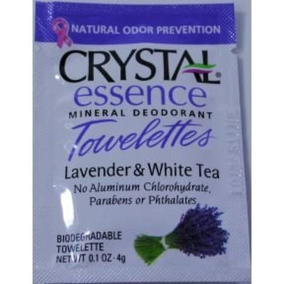 F-t Ltd Crystal® Essence Mineral Deodorant Towelette - Lavender & White Tea (Case of 24)