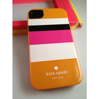 Designer kate spade new york -ORANGE STRIPE iPhone 4 and 4S Hard Case