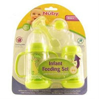 Nuby Infant Printed Bottle Feeder Set - Lime