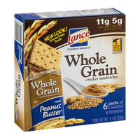 Lance Whole Grain Cracker Sandwiches Peanut Butter - 6 CT