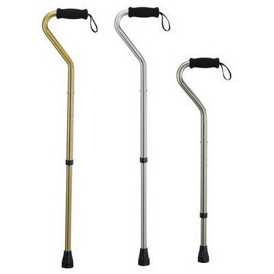 ITA-MED Offset Aluminum Cane with Wrist Strap, Bronze