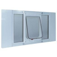 Ideal Pet Products Medium White Aluminum Window Pet Door 23SWDCK