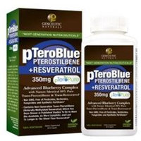 Genceutic Naturals pTeroBlue Pterostilbene Plus Resveratrol - 350 mg - 60 Vcaps