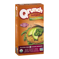 Qrunch Quinoa Burgers Green Chile with Pinto Beans - 4 CT