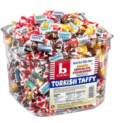 Bonomos Bonomo Turkish Taffy Assorted Twists Bulk Tub, 216 Count Net Weight 3 lbs ( 1.4 kg )