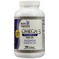 Nutri-Supreme Research Omega-3 Premium Fish Oil - Maximum Strength - 180 Softgels