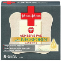 J j Red Cross Johnson & Johnson First Aid Adhesive Pads plus Neosporin Antibiotic, 5-Count Adhesive Pads (Pack of 6)