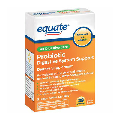 Equate 4X Digestive Care Probiotic Capsules