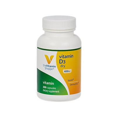 Vitamin Shoppe Dry Vitamin D3 400 - 300 Capsules - Vitamin D