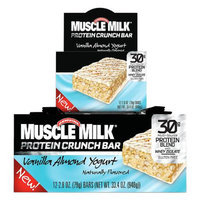 CytoSport Muscle Milk Protein Crunch Bar, Vanilla Almond Yogurt, 12 ea