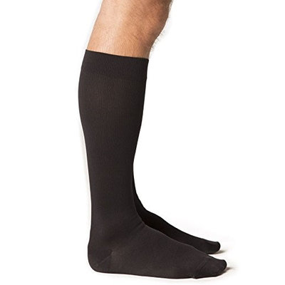 Sigvaris Midtown Microfiber 821CSSM99 15-20 mmHg Closed Toe Mens Calf Small Short - Black