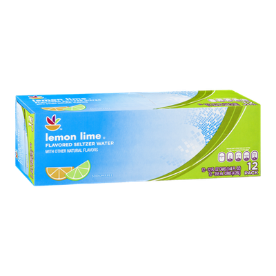Ahold Lemon Lime Flavored Seltzer Water - 12 CT