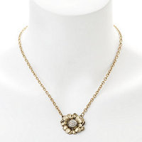 Elizabeth Cole Jewelry Crystal Flower Necklace