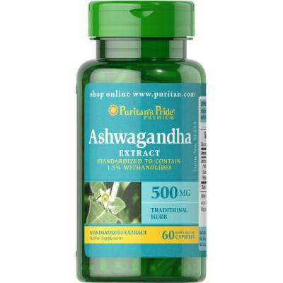 Puritan's Pride Ashwagandha Standardized Extract 500 mg-60 Capsules