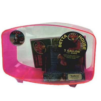 Zoo Med betta House 2 Gallon Television Style Neon Pink