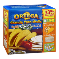 Ortega Grande Taco Shells Hard & Soft Tacos - 16 CT