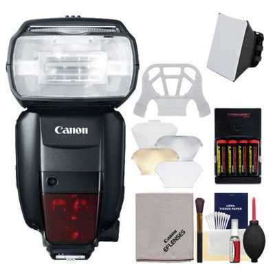 Canon Speedlite 600EX-RT Flash with Soft Box + Diffuser + Batteries & Charger + Kit for EOS EOS 6D, 70D, 5D Mark II III, Rebel T3, T3i, T4i, T5, T5i, SL1 Cameras