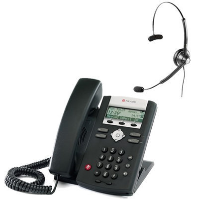 Polycom 2200-12360-001 w/ Headset Option SoundPoint IP 321 2-Line IP Phone w/ AC