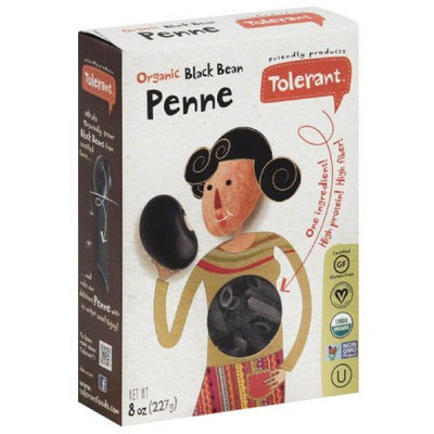 Tolerant Organic Black Bean Penne, 8 oz, (Pack of 6)