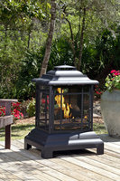 Fire Sense - Rectangle Pagoda Patio Fireplace - Black