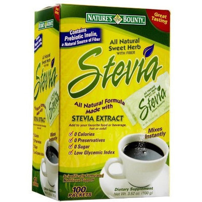 Nature's Bounty STEVIA POWDER PACKETS NBY Size: 100
