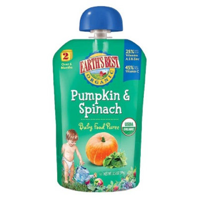 Earth's Best Baby Food Pouch - Pumpkin & Spinach 3.5oz (12 Pack)