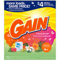 Gain Ultra With FreshLock for High Efficiency Machines Island Fresh Powder Detergent 80 Loads 91 Oz